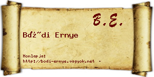 Bódi Ernye névjegykártya